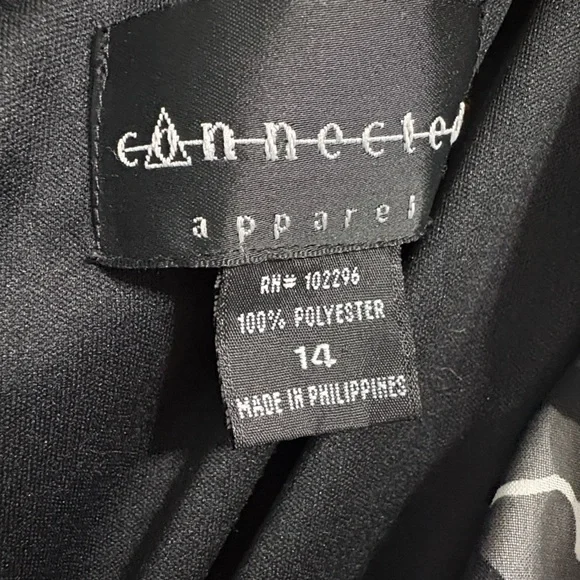 Connected Apparel Black and White Floral Midi Dress - Picture 2 of 5